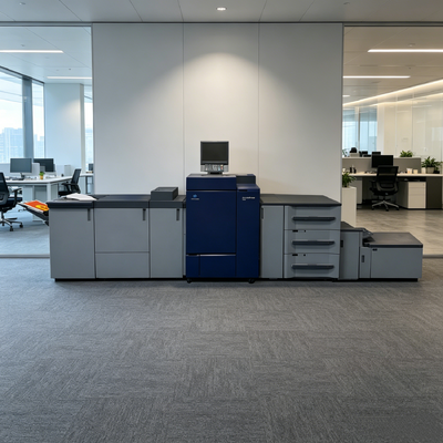 Konica Minolta AccurioPress C6100 High-Speed Production Color Press with 100 ppm, 3600 x 2400 dpi Resolution, and 400 g/m² Media Capacity